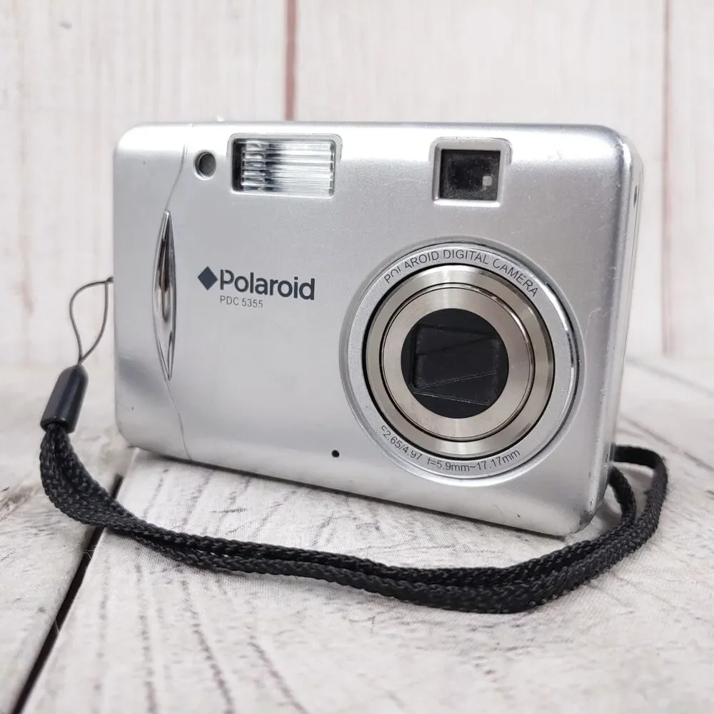Polaroid PDC 5355 5.3MP Compact Digital Camera SILVER, 3365 Y2K - TESTED WORKING